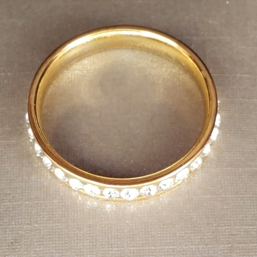 Two Stainless Steel Rhinestone‎ Rings Size 7-1/2 NWOT - Picture 11 of 13